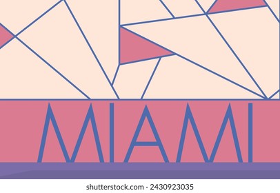 landscape and landmark of  Miami City, Florida USA, in pastel colors