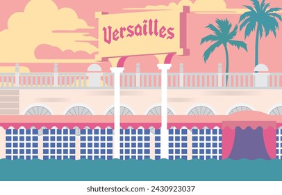 landscape and landmark of  Miami City, Florida USA, in pastel colors