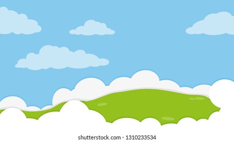 Landscape lawn vector flat background