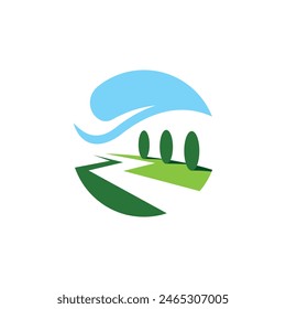 landscape lawncare logo vector modern