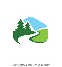 Vector de logotipo de paisaje lawncare moderno