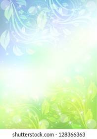 Landscape leaves sky background