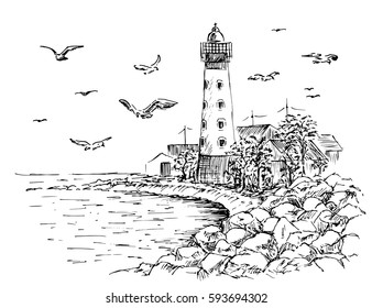 Landscape Lighthouse  Sea