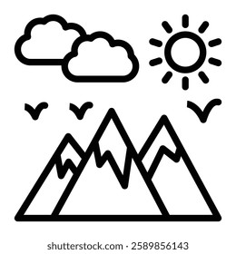 Landscape Line Icon Design For Personal And Commercial Use