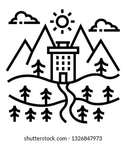 Landscape line icon vector