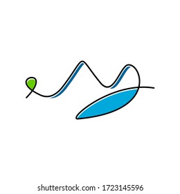 Landscape linear vector design, Simple mountain design concept, isolated on white background.