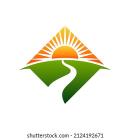 El logotipo paisajístico puede utilizarse para iconos, signos, logotipos, etc.
