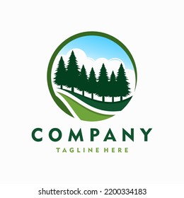 A Landscape logo in circle badge concept