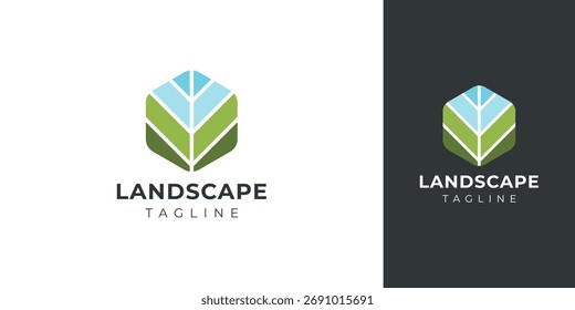 Logotipo da paisagem com conceito criativo Idea Vetor Design