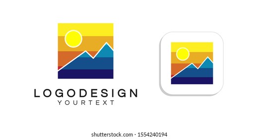 landscape logo design. icon app smartphone color full