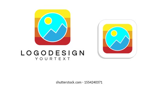 landscape logo design. icon app smartphone color full
