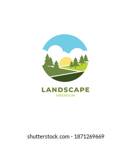 Landscape logo design illustration vector template