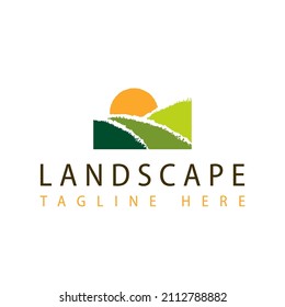 Landscape logo design illustration vector template. Vector illustration EPS.8 EPS.10