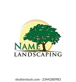 Landscape logo design illustration vector template. Vector illustration