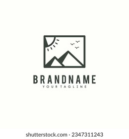 Landscape logo design illustration vector template. Vector illustration