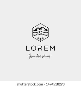 Landscape Logo design for landscaping vector icon