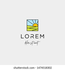 Landscape Logo design for landscaping vector icon