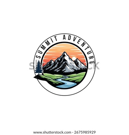 landscape logo design,  lawn care, landscape vector, creek vector,  mountain and creek, Mountain vector,  Hills Logo , green land, farm Land Agriculture Flat Illustration vector