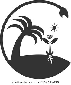 Landscape logo design vector images. Natural Green scenery drawing logo best template illustration
