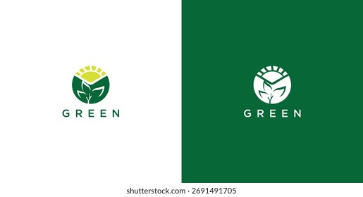 landscape logo with green grass