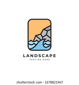 Plantilla vectorial de la ilustración del logotipo horizontal