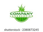 landscape logo for lawn or gardening business design template	

