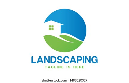 Landscape Logo Lawn Gardening Business Organization Stock Vector ...