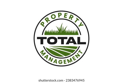 landscape logo for lawn or gardening business design template	
