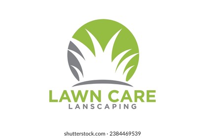 landscape logo for lawn or gardening business design template	
