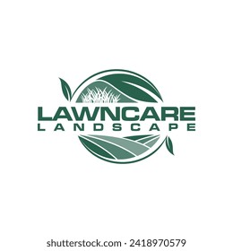 Landscape logo for lawn or gardening business vector image. Illustration graphic vector of lawn care, landscape services, grass concept logo design template