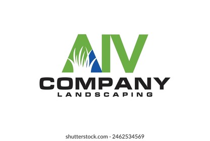 landscape logo for lawn or gardening business design template