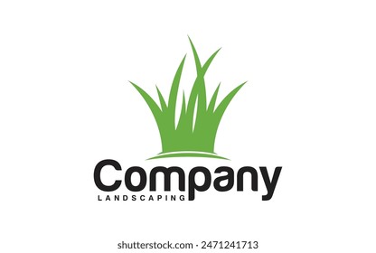 landscape logo for lawn or gardening business design template	