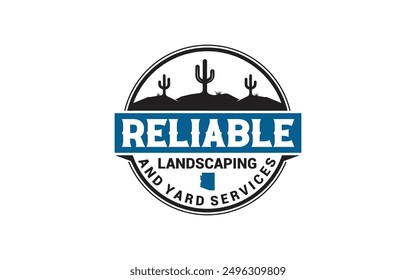 landscape logo for lawn or gardening business design template