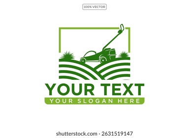 landscape logo for lawn or gardening business design template