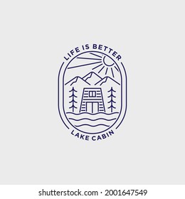 landscape logo with monoline design, line art, minimalism, modern