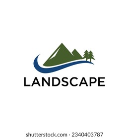 landscape logo with simple design concept for brand identity