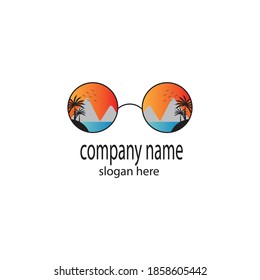  landscape logo summer  colorful illustration design vector