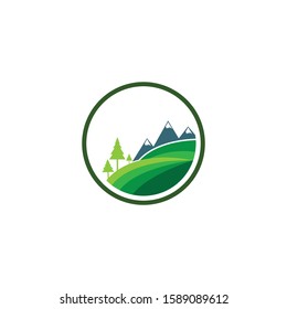 Landscape logo template vector icon design