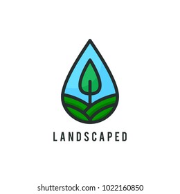 landscape logo template vector illustration