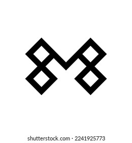 Landscape logo vector design, abstract art in black and white colors