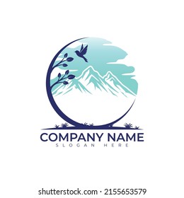 Landscape logo vector illustration design