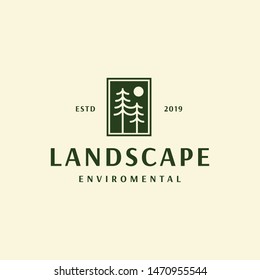 Landscape logo vector illustration in isolated white background