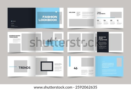 Landscape Lookbook Layout, Clean Lookbook Template, A4, Print