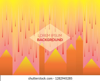 Landscape with meteor shower from the sky. Abstract background