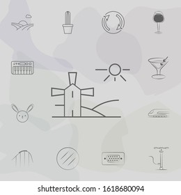 Landscape with a mill icon. Web icons universal set for web and mobile