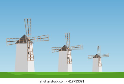 Landscape with mills