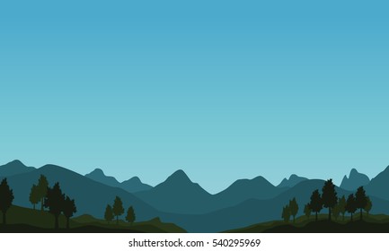 Landscape of mountain with blue sky