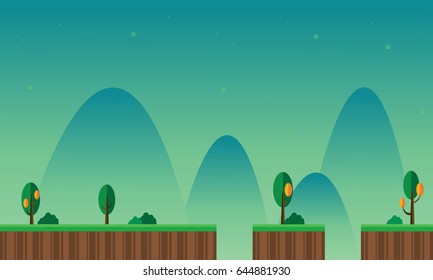 Landscape Mountain Cartoon Game Background Stock Vector (royalty Free 