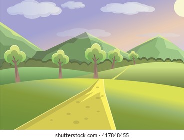 Landscape Mountain Day Stock Vector (Royalty Free) 417848455 | Shutterstock