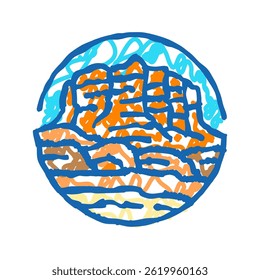 landscape mountain doodle icon sketch vector. landscape mountain sign. isolated symbol illustration